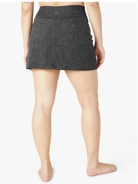 Beyond Yoga Dark Charcoal Fold-Over Waist Skort